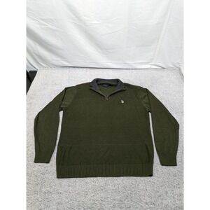 U.S. Polo Assn. Men's XL Olive Green‎ Quarter Zip Sweater Knit Pullover Textured